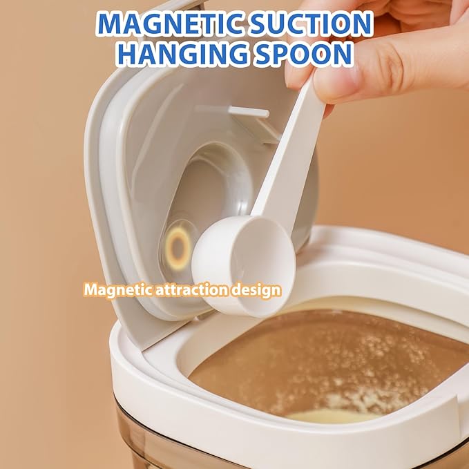 Baby Formula Dispenser On The Go, Formula Holder for Travel, Formula Container to Go, Candy Fruit Snack Storage Container with Magnetic Scoop and Leveller