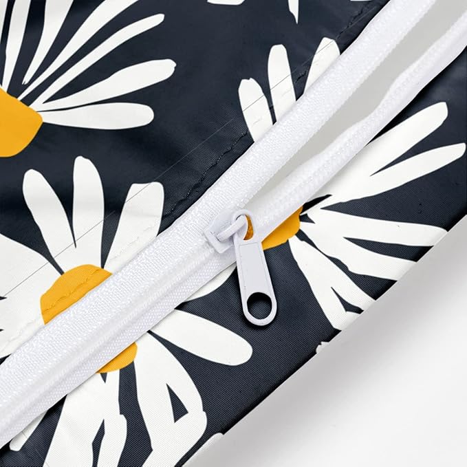Wet Bag, Wet Dry Bag, Wet Bag for Swimsuit, Travel, Beach, Pool, Diapers, Dirty Yoga Gym Clothes, Toiletries, Makeup Bag, Waterproof Reusable Cute Daisy Floral Flower