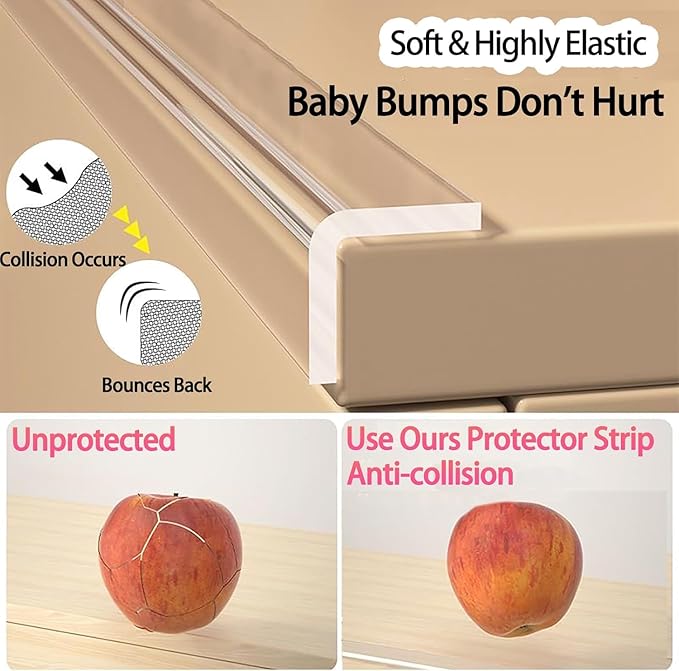 Clear Edge Protector & Corner Guards,2Pack 2in（W x 6.6FT(L),Baby Proof Corner Protectors for Furniture, Table Bumper for Baby Safety, Sharp Edge Protector for Drawers, Tables, Cabinets