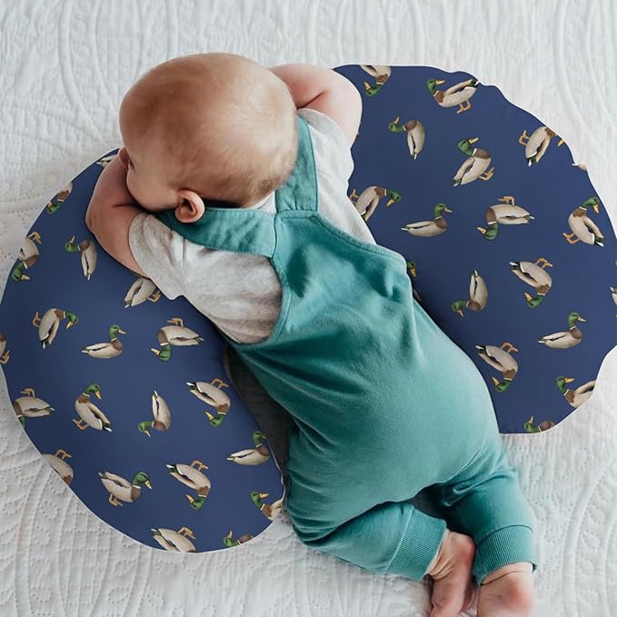 Wild Ducks Mallards Baby Nursing Pillow Covers for Boy Girl Mallard Duck Lake Pond Nursing Pillow Slipcovers for Breastfeeding Pillows Vintage Duck Hunting Soft Stretchy Covers for Newborn Infant