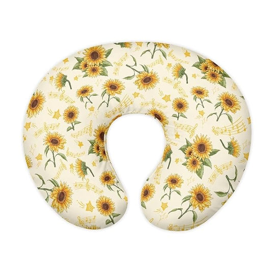 Sunflower Music Note Nursing Pillowcase for Newborn Baby Boys Girls, Ultra Soft Nursing Pillow Covers for Maternity Mom Stretchy Nursing Pillow Fit for Most Nursing Pillow Core