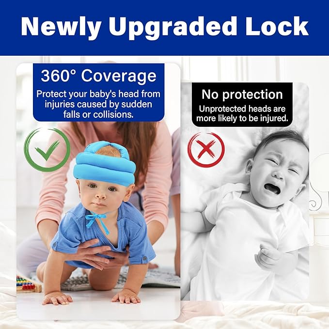 Baby Safety Helmet Baby Head Protector No Bumps for Running Walking Crawling, Safety Head Adjustable Protective Cap Headguard Hat