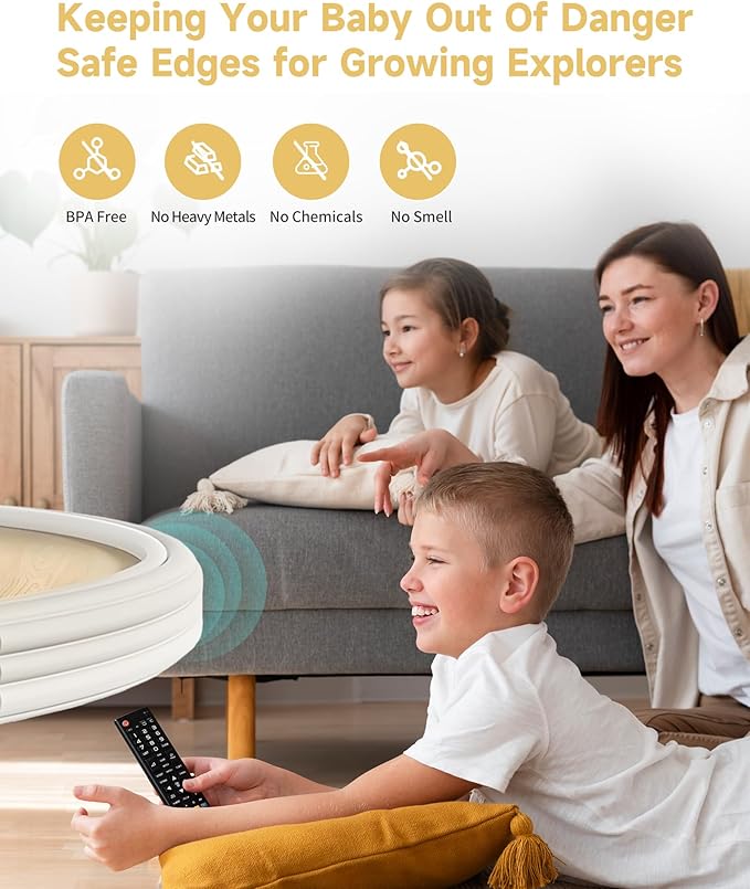 7.9''W Extra-Wide Edge Protector, 6.56FT 0.79''Th Baby Proofing Corner Guards, Safety Furniture Bumper, Pre-Taped, Thick Soft Rubber Foam Padding for Fireplace Table Stair Cabinet (White Gray)