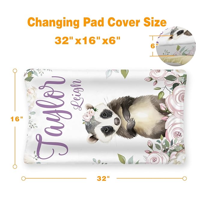 Custom Changing Pad Cover Set - Jersey Knit Comfy CozyUltra Soft Unisex Diaper Changing Table Covers with Personalized Name for Baby Boys Girls - Waterproof Ultra Soft 4 Pcs Set Style01