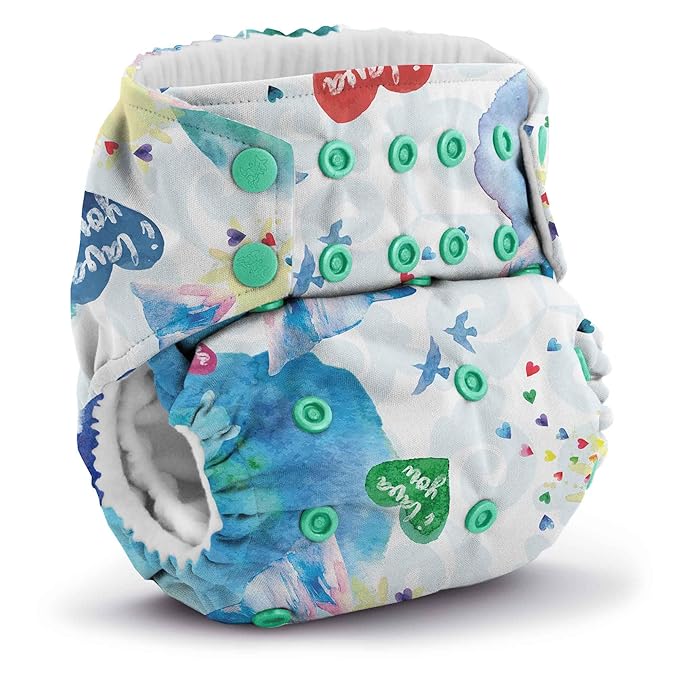Kanga Care Rumparooz G3 Stay Dry Cloth Diaper Reusable One Size Pocket Diaper Patented Inner Double Gusset 2 pcs Microfiber Insert Soaker (6-55+ lbs) - Lava