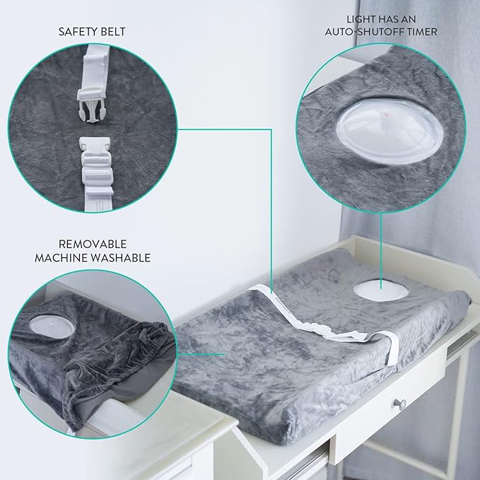 Prince Lionheart illumiPad Changing Pad, Grey