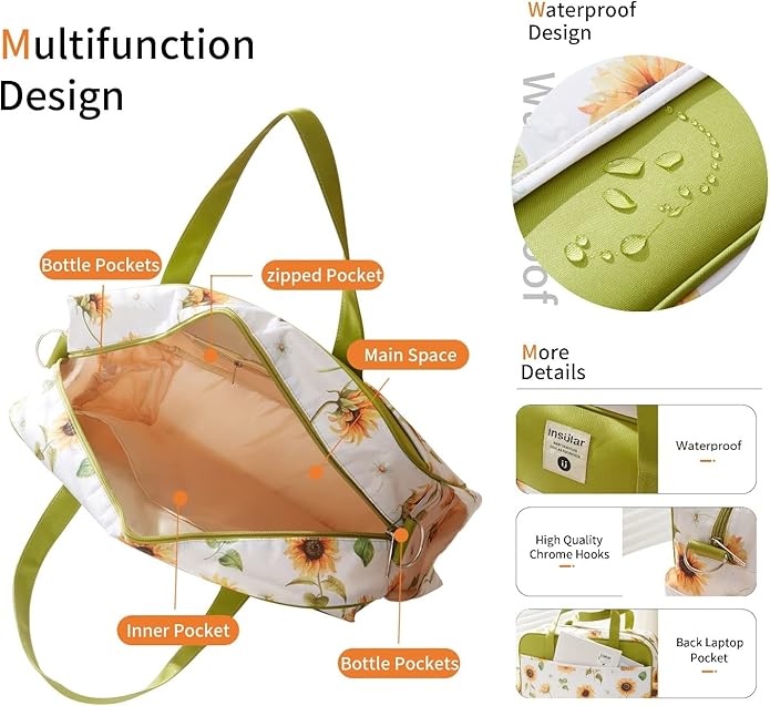 Kamay's Mummy Shoulder Bag Diaper Bag Chic Nappy Changing Bag Tote/Messenger Style Large with Changing Mat, Adjustable Straps