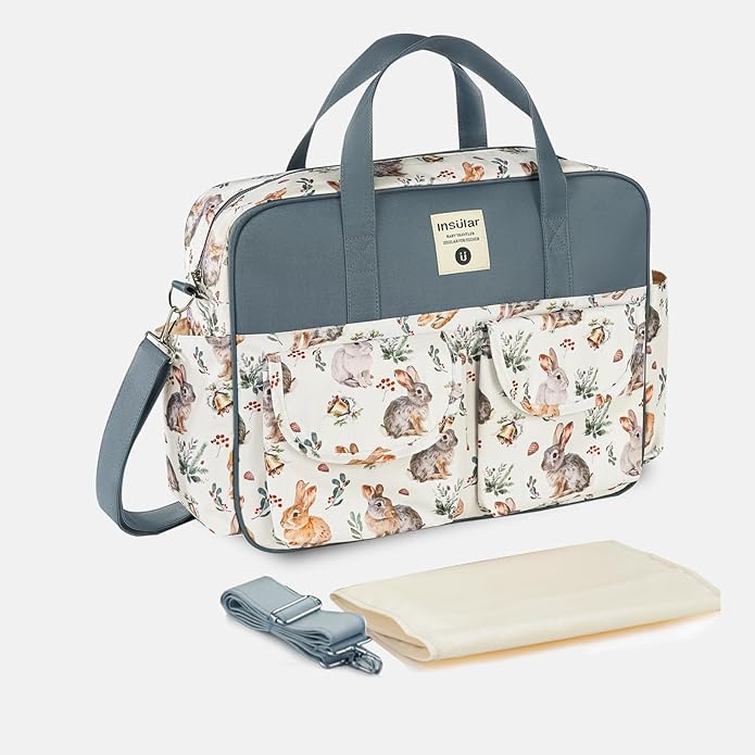 Kamay's Mummy Shoulder Bag Diaper Bag Chic Nappy Changing Bag Tote/Messenger Style Large with Changing Mat, Adjustable Straps