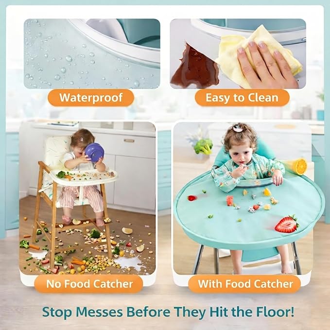 Baby bib Food Catcher Bib and Tray Set | High Chair Self Feeding, Self Eating | No-Mess Mealtime | Easy Cleanup for Baby&Toddler