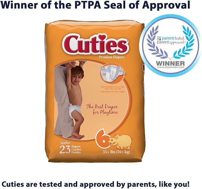 Cuties Baby Diapers, Size 6, 23 Count (Pack of 4)