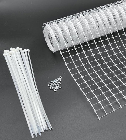 Kidkusion Deck Guard - 20' L x 38" H - Made in USA - Outdoor Balcony and Stairway Deck Rail Safety Net - Natural - Child Safety; Pet Safety; Toy Safety