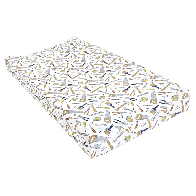 Hudson Baby Unisex Baby Changing Pad Cover, Construction Work, One Size