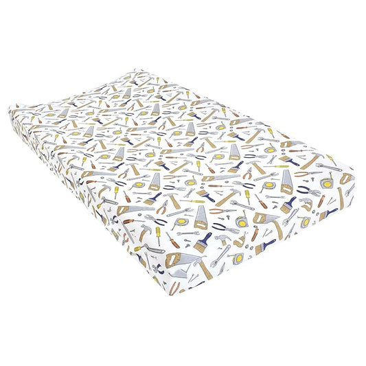 Hudson Baby Unisex Baby Changing Pad Cover, Construction Work, One Size