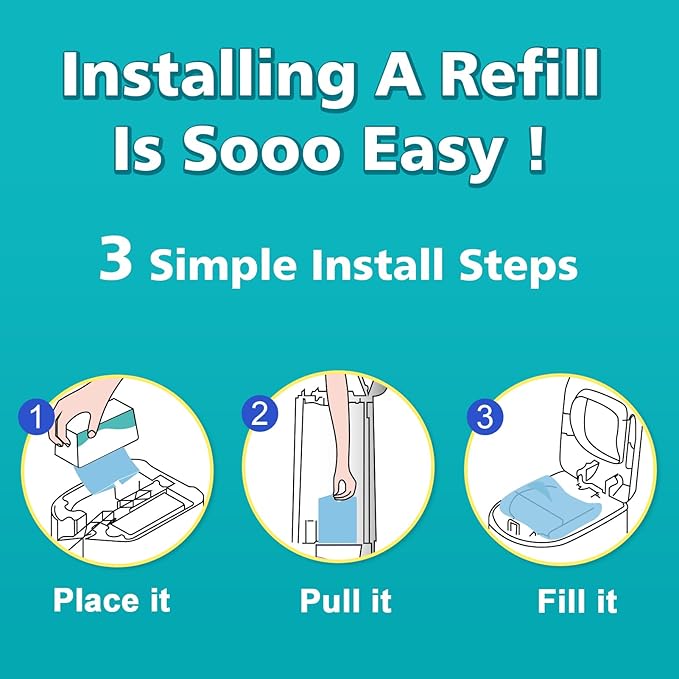 Diaper Pail Refill Bags Compatible with Diaper Genie Easy Roll Signature & Platinum Pails,30 Bags Hold up to 1400 Newborn Diapers Extra Thickness Powerful Odor Control Long-Lasting Easy to Use