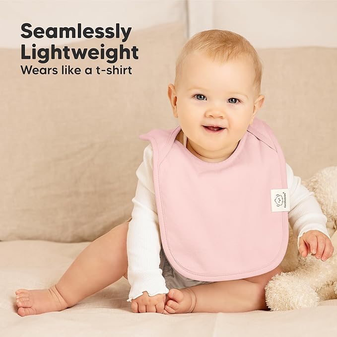 KeaBabies 8-Pack Bibs for Baby Girl, Boy - Pullover Large Baby Bibs for Drooling and Teething Infant, Newborn, Soft & Absorbent Organic Cotton, Long Torso Coverage Keep Toddler Clean & Dry (Embrace)