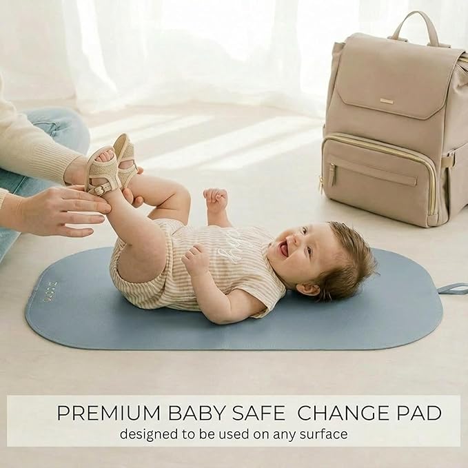 Beautiful Portable Baby Changing Pad - Wipeable and Easy to Clean Diaper Changing Mat - The Perfect Waterproof Vegan Leather Pad for Traveling