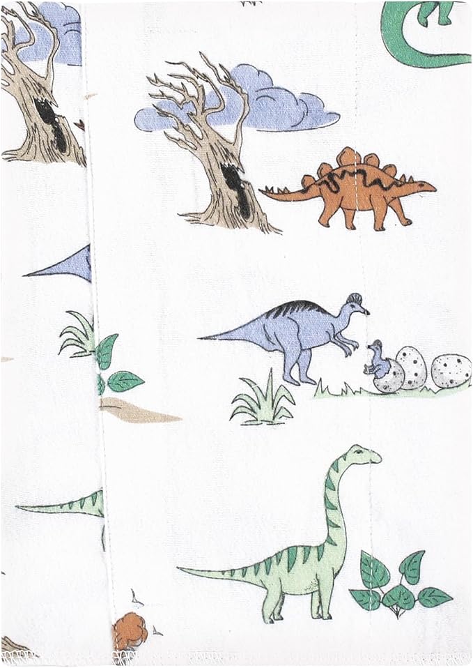 Luvable Friends Hudson Baby Flannel Burp Cloths 7pk, Pastel Dino