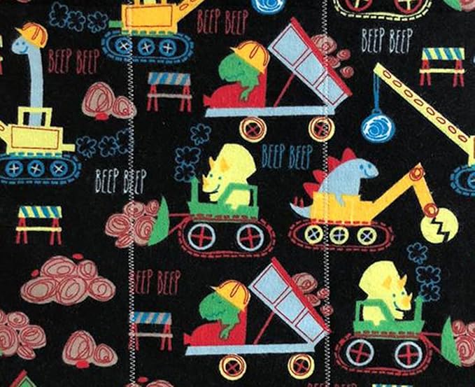 Infant Burping Cloth, Burp Cloths for Baby Boy or Girl, Soft and Absorbent - Cotton Reusable Spit Up Rags, XLarge, 1 Count (Dinosaur Construction)