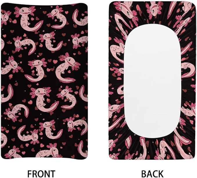 Axolotl Changing Pad Cover Washable Stretchy Diaper Changing Mat Cover Lightweight Waterproof Universal Tray Table Mat Cozy
