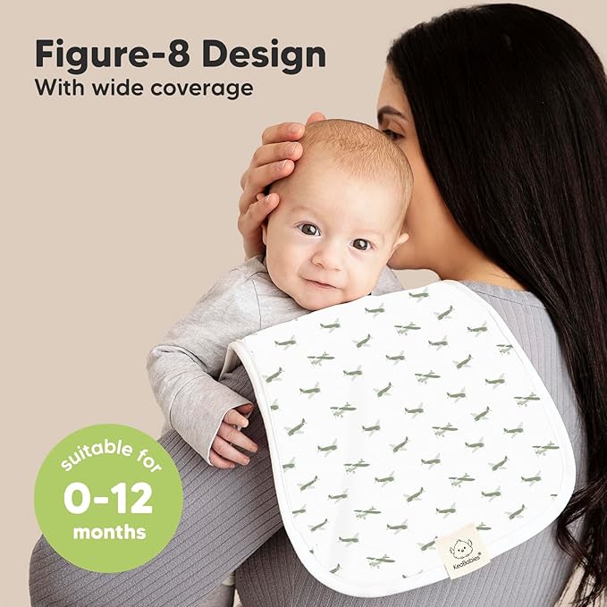 Organic Burp Cloths Baby Boy & Girl - 5-Pack Super Absorbent Cotton Burping Cloths for Babies, Soft & Plush Newborn Spit Up Rags, Infant Towels for Milk Spit Up, Unisex, Large 21" x 10" (Vessels)