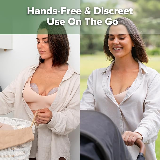 haakaa Halo Silicone Breast Milk Collector - Wearable Manual Breast Pump for Breastfeeding, Hands Free Reusable Breast Milk Shells with Cleaning Brush - 3oz/90ml, 1 Count