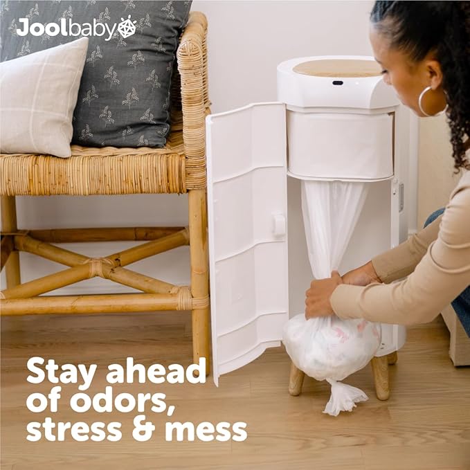 Jool Baby SMARTWAVE Diaper Pail Refill Liners (4-Pack) – Continuous Liner System - Unscented, Lasts Up to 1980 Diapers