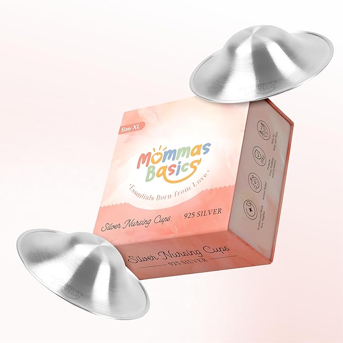 925 Silver Nipple Cups | Nipple Covers for Breastfeeding, Nursing Cup & Nipple Shields for Breastfeeding Newborn | Silver Cups, Breast Shield & Breastfeeding Essentials