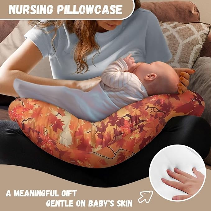 Maple Tree Breastfeeding Pillow Cover Ultra Soft Comfortable Newborn Nursing Pillow Case Stain Resistant and Scratch Resistant Fall Thanksgiving Decor