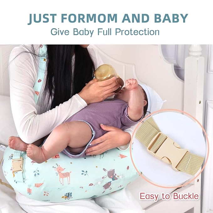 Nursing Pillow, Breastfeeding Pillows with Standard Size Removable Cover, Breast Feeding Pillow with Breathable Filling, Ergonomic Nursing Essentials for Bottle and Breastfeeding
