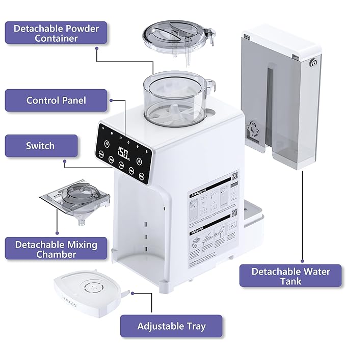 Horigen Baby Formula Dispenser Formula Maker - Advanced WiFi Bottle Maker Formula Machine with Automatic Mix & Clean, Instant Warm Water, Fast Milk Make with Accurate Dispensing & Temperature Control