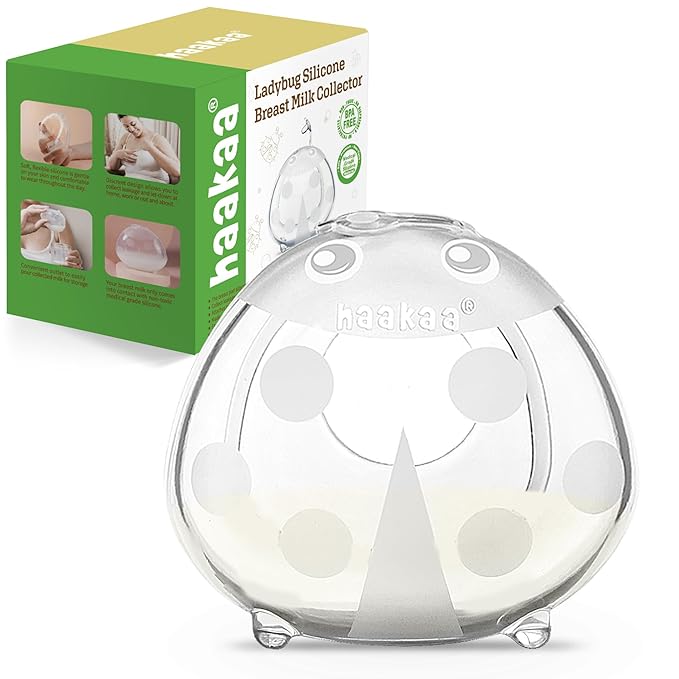 Haakaa Ladybug Milk Collector 1.4oz/40ml 1pc - Wearable Nursing Cup | Soft Silicone Breast Shell | Breastmilk Saver | Portable Letdown Catcher for Breastfeeding Moms, Protects Sore Nipples