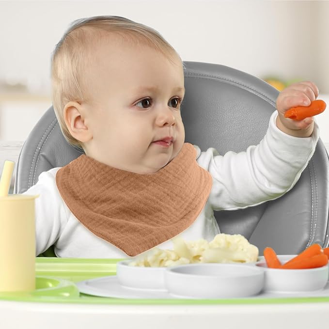 Muslin Nursing Cover for Breastfeeding, Breathable 100% Cotton Privacy Nursing Covers with Rigid Hoop for Mother Nursing Apron, Include Two Baby Bibs, Soft Arch Neckline Nursing Apron