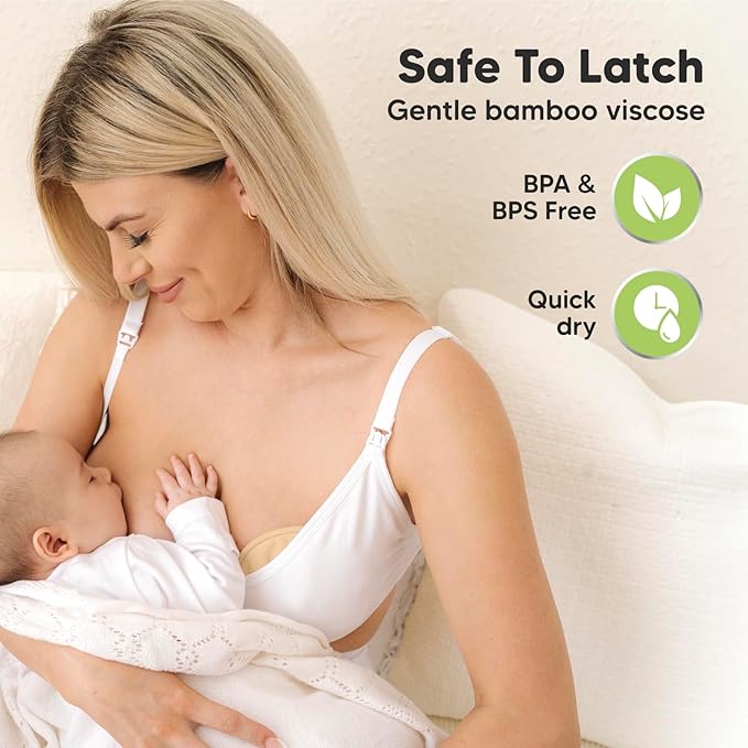 14-Pack Reusable Nursing Pads for Breastfeeding-Soft & Absorbent 4-Layers Washable Breast Pads for Leaking Milk,Viscose from Bamboo Breastfeeding Essentials,Nipple Covers(Neutrals, L 4.8")