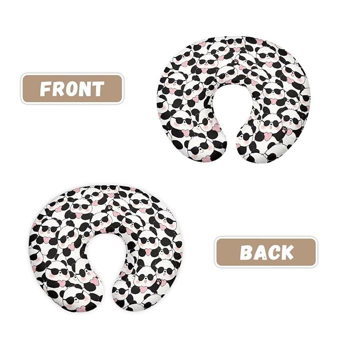 Jeiento Cartoon Nursing Pillow Cover Cute Panda Breastfeeding Pillow Covers Soft Comfortable Slipcovers for Newborn,Baby Boys Girls