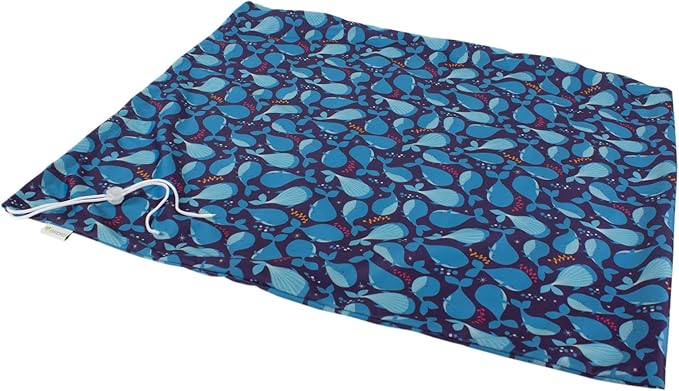 OsoCozy Cloth Diaper Pail Liner - Reusable, Washable, Waterproof Wet Bag with Drawstring. Excellent for Diaper Pails, Garbage Cans, Laundry, Recycling and Storage - Blue Whales