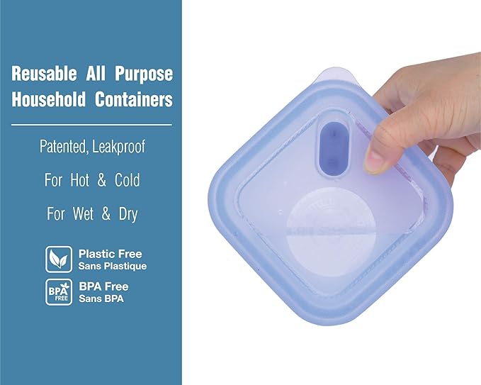 Minimal Reusable Silicone Food Storage Containers