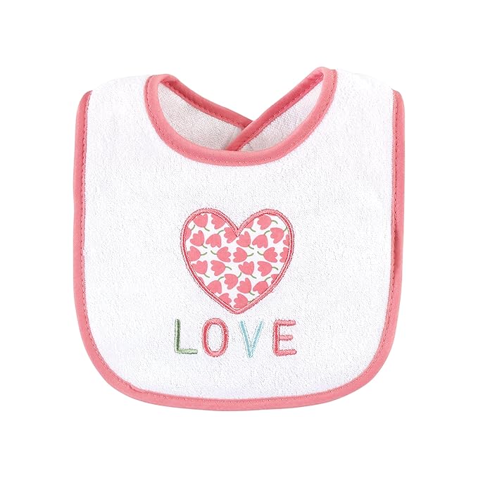 Hudson Baby Unisex Baby Cotton Terry Drooler Bibs with Fiber Filling, Bunny, One Size