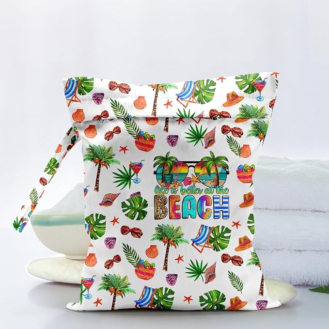 Waterproof Cloth Diaper Wet Dry Bag Reusable Travel Beach Pool Daycare Soiled Toddler Items Yoga Gym Bag for Swimsuits Wet Clothes Bags - Life Is Better At The Beach