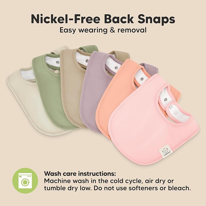 KeaBabies 8-Pack Organic Baby Bibs for Boys, Girls - Soft Cotton Drooling and Teething Bibs for Baby Girl & Boy, Extra Absorbent, Easy To Clean & Put On for Toddler, Newborn, Infant 0-24 Months(Dew)
