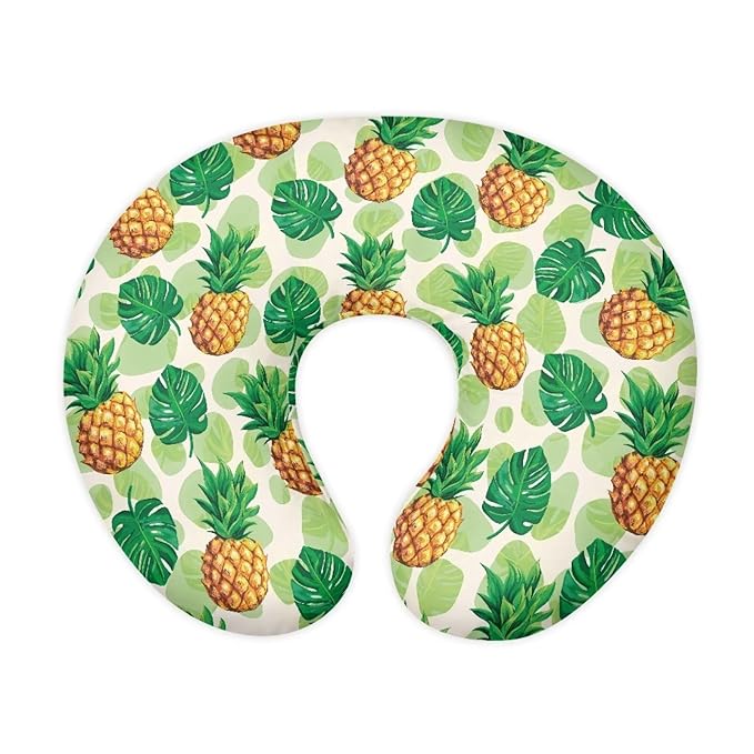 Nursing Pillow Cover Fits The Original Support for Breastfeeding, Bottle Feeding, and Bonding Pineapple Palm Leaf Soft Comfortable Slipcover for Baby Girl and Boy