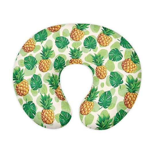 Nursing Pillow Cover Fits The Original Support for Breastfeeding, Bottle Feeding, and Bonding Pineapple Palm Leaf Soft Comfortable Slipcover for Baby Girl and Boy