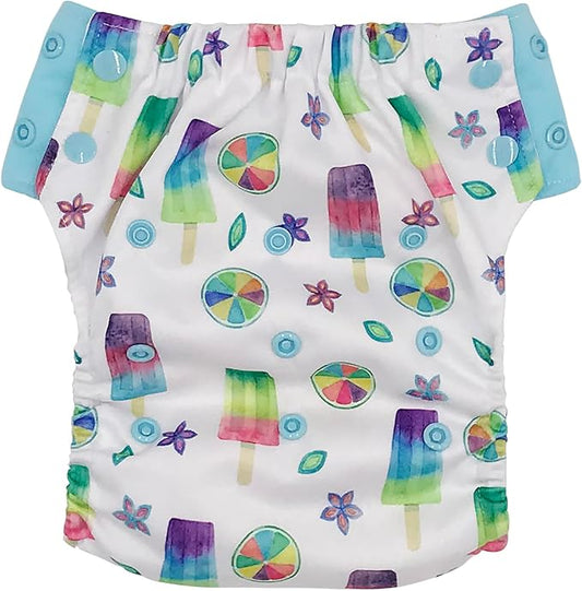 EcoAble Reusable Potty Training Diaper with Insert, Daytime Pull-on Cloth Training Pants for Toddlers and Big Kids (Size 2, Popsicle)