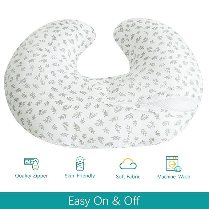 Biloban Nursing Pillow Cover 2 Pack Fit for Boppy Pillow, Breathable & Skin-Friendly Nursing Slipcovers for Breastfeeding Mom, Comfortable & Machine Washable Nursing Covers