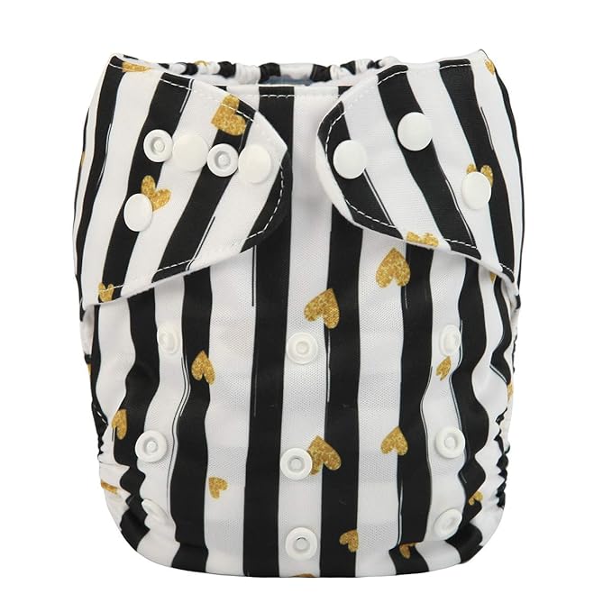 Baby Pocket Diaper Nappy Reusable Washable 8lbs to 36lbs (Love is Golden)