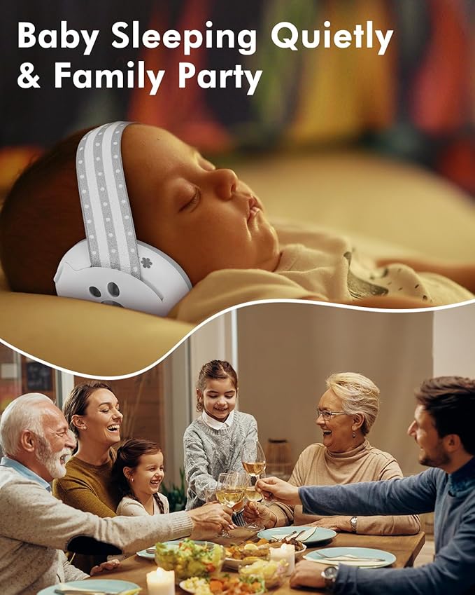 Baby Ear Muffs Noise Protection, 25dB Noise Cancelling Headphones for Infants Toddlers 0-36 Months Airplane Travel Essentials