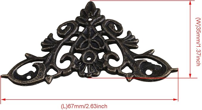 Furniture Decorative Cover Vintage Decor Box Corner Decorative Metal Corners Appliques for Furniture Pack of 20