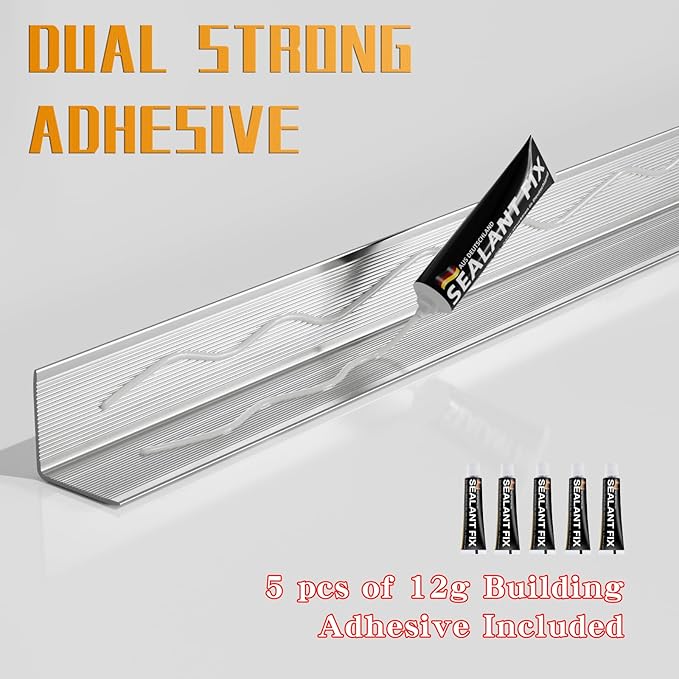 Metal Wall Corner Protector, Aluminum Corner Guards, Décor for Edge of Door Window Table Furniture Cabinets Fireplaces Tile Trim Edging, Size 35.5" L x 0.75" W (5 Pack,Silver)