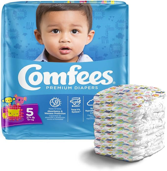 Comfees Premium Baby Diapers with Total Fit System for Boys & Girls, Size 5, 27Count, CMF-5