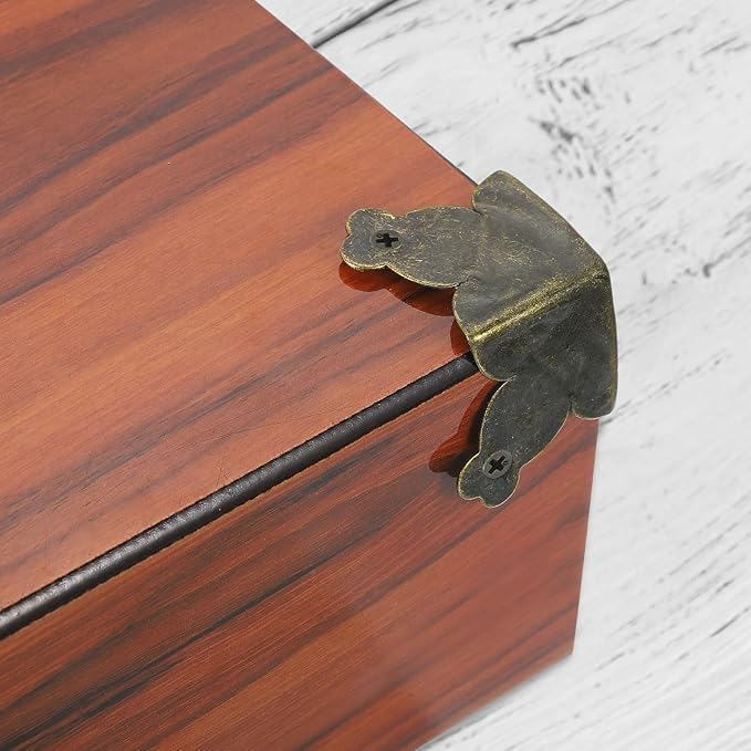 uxcell 12 Pcs Decorative Box Corner Cover, 20mm Metal Edge Guard, Furniture Corner Edges Protector, Bronze