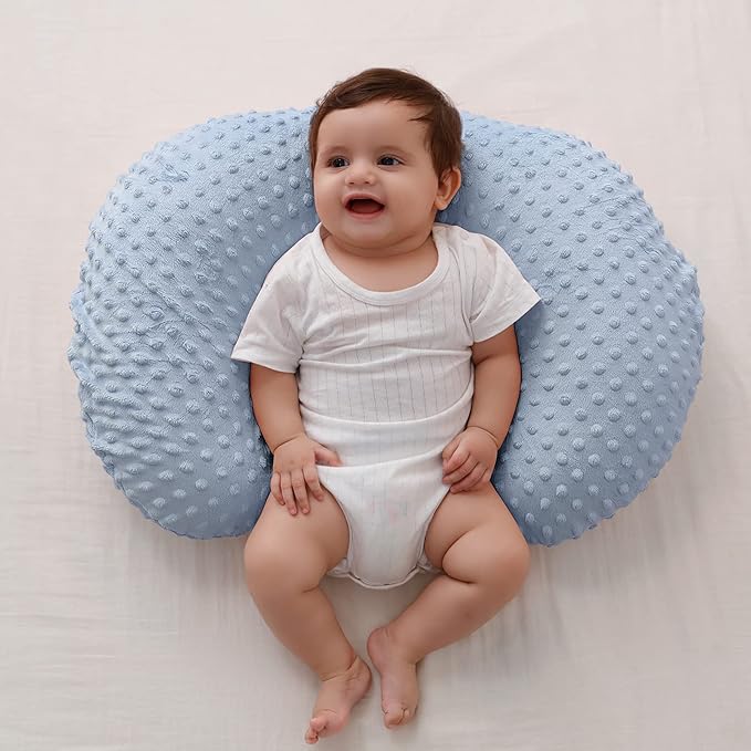 Nursing Pillow Cover, Breastfeeding Pillow Slipcover Snugly Fits for Nursing Pillow for Baby Boys and Girls, Premium Quality Microfiber, Ultra Soft Comfortable (Blue)